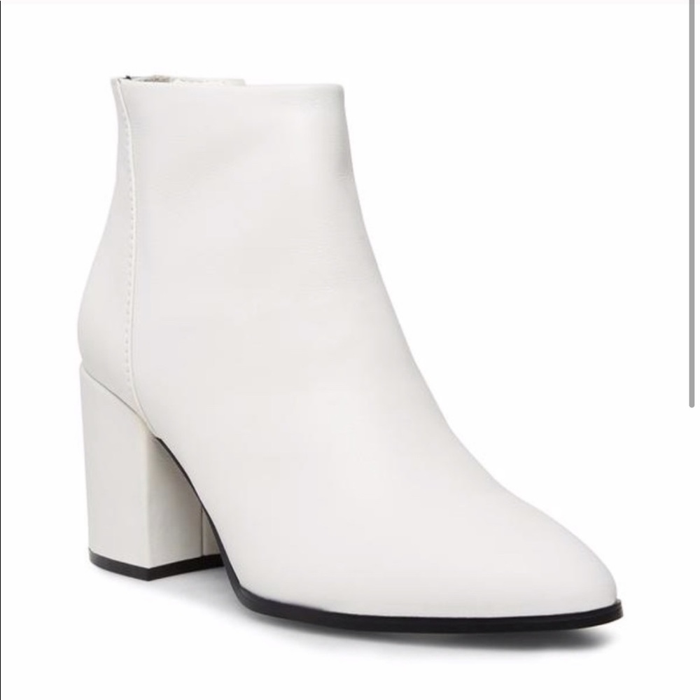 Steve Madden Jillian White Leather Bootie